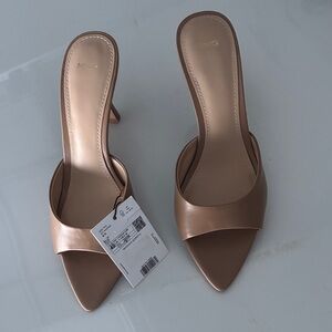 Mango Women's Brown Open-Toe Heels